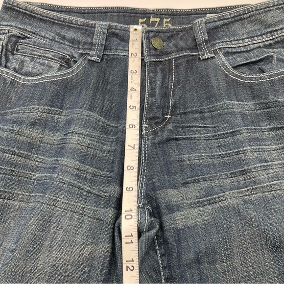 575 Jeans Womens 29 x 32 Wide Leg Flare Bottoms Denim Penny Button Dark Wash - Picture 12 of 14